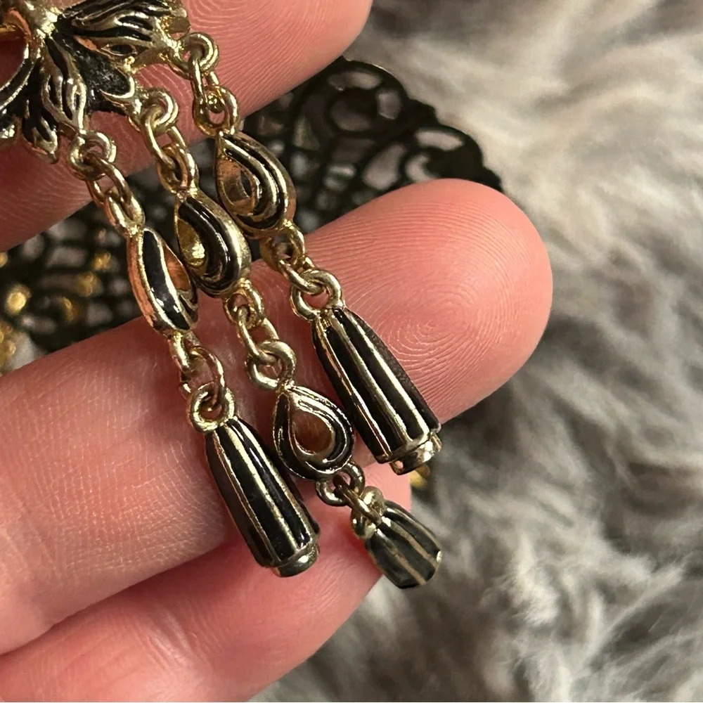 Handcrafted Cruella de Vil cameo bat accent pendant on chain necklace